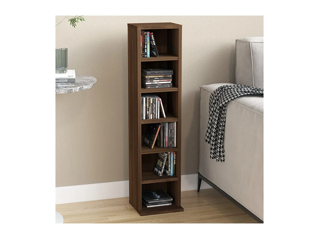 CD-kast Bruin eiken 21x20x88 cm Bewerkt hout