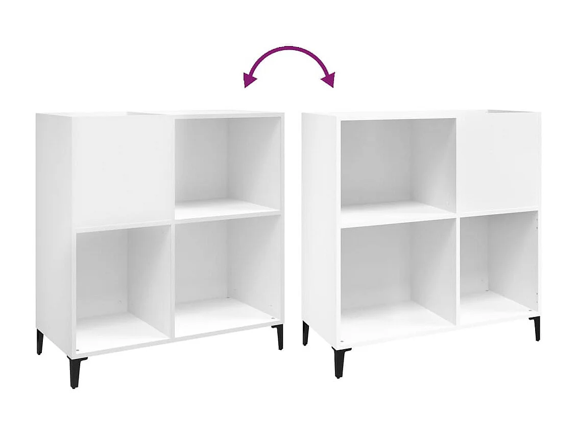 Armoire à disques blanc 84,5x38x89 cm bois d'ingénierie