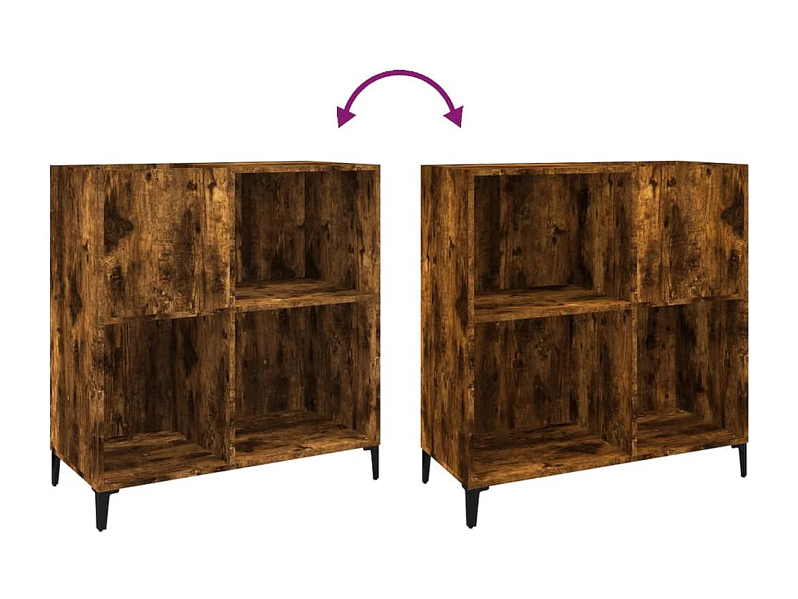 Armoire à disques chêne fumé 84,5x38x89 cm bois d'ingénierie