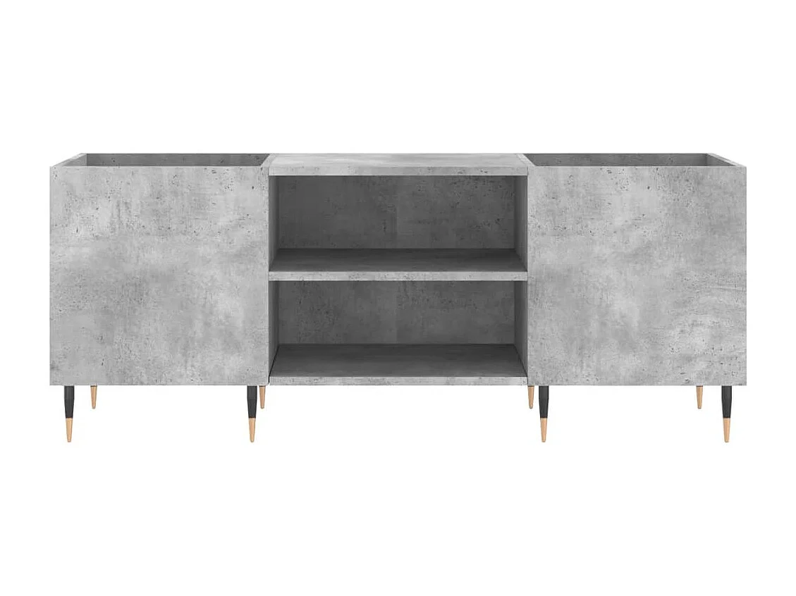 Armoire à disques gris béton 121x38x48 cm bois d'ingénierie