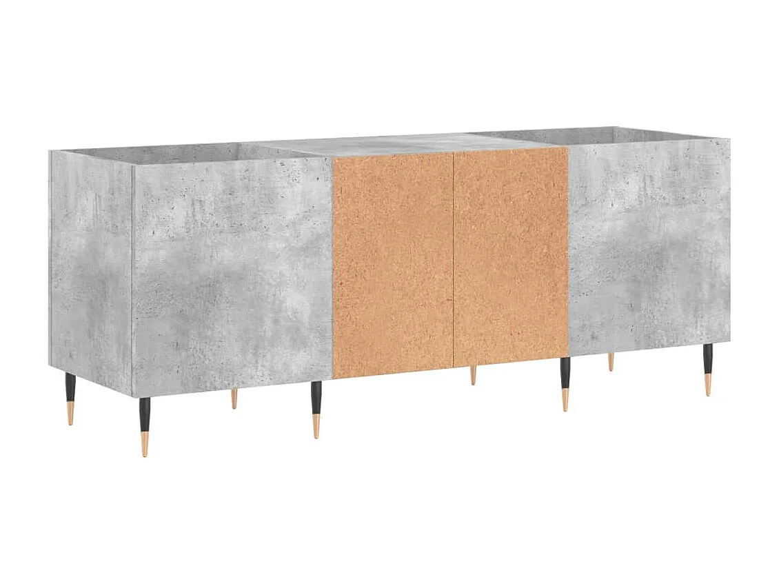 Armoire à disques gris béton 121x38x48 cm bois d'ingénierie