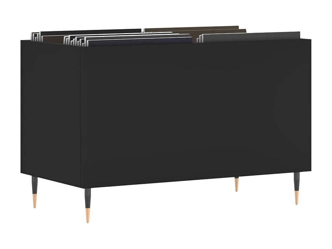 Armoire à disques noir 74,5x38x48 cm bois d'ingénierie
