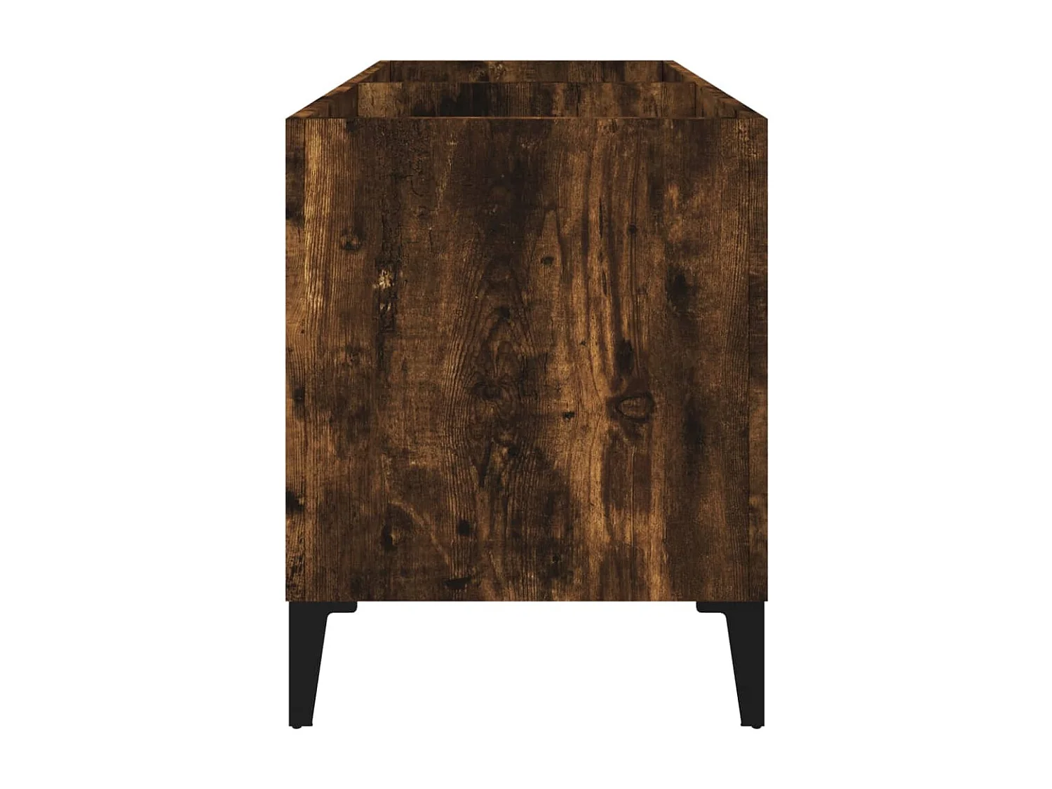 Mueble para discos de roble ahumado 74,5x38x48 cm de madera contrachapada