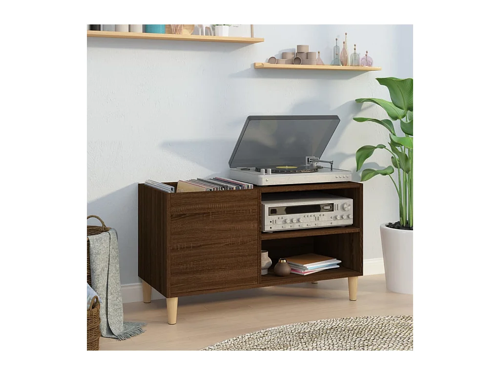 Armoire à disques chêne marron 84,5x38x48 cm bois d'ingénierie