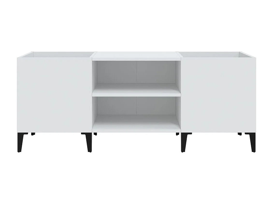 Armário de discos branco 121x38x48 cm madeira projetada