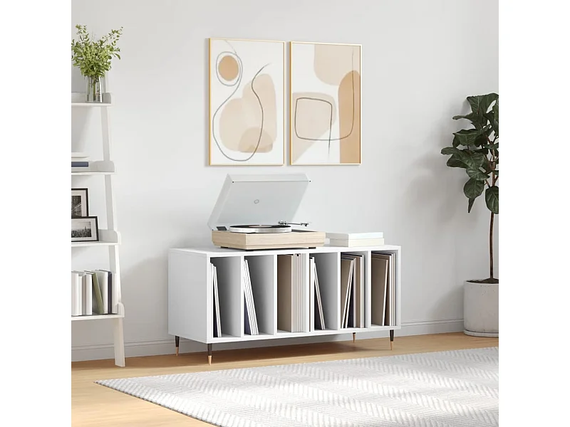 Armoire à disques blanc 100x38x48 cm bois d'ingénierie