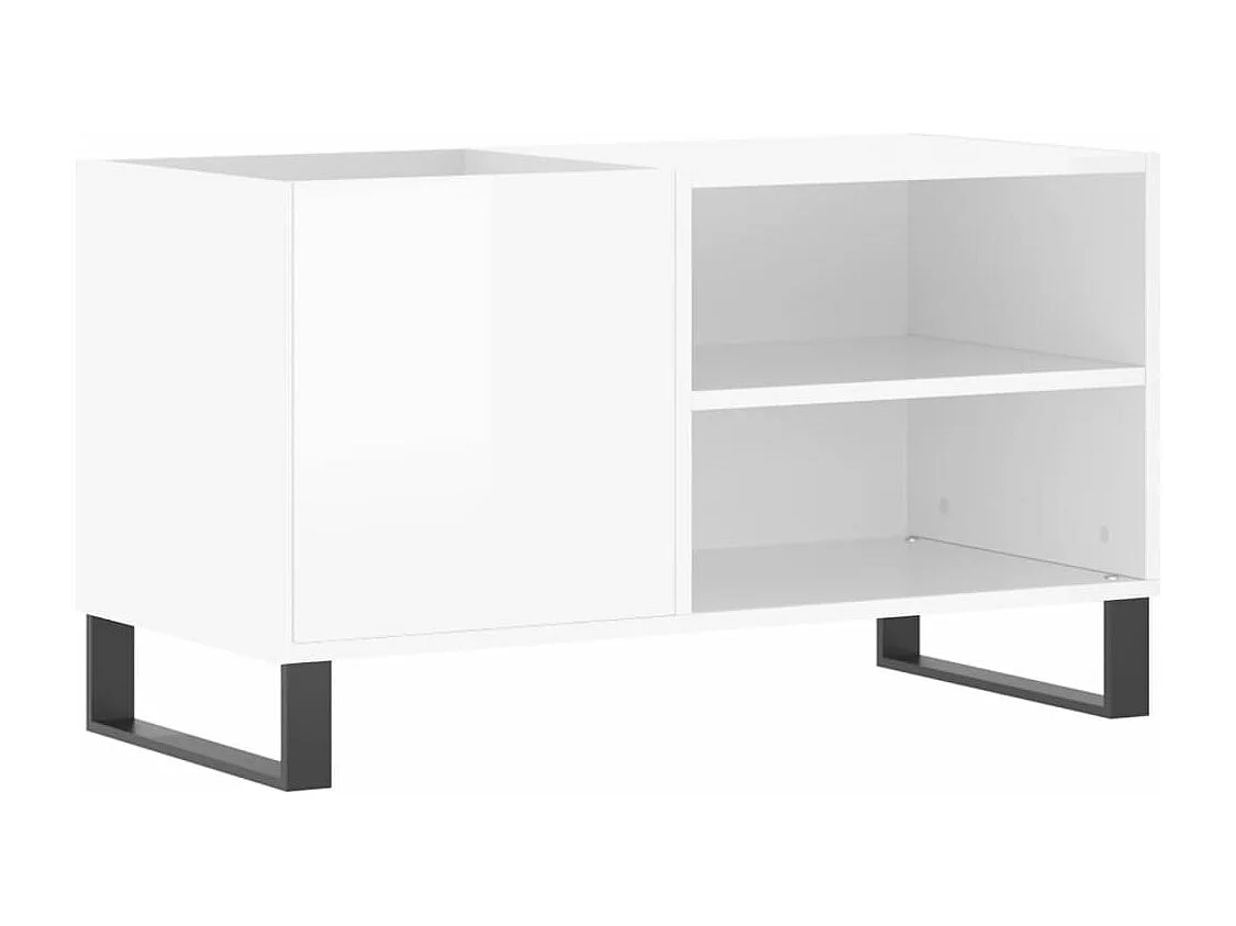 Mobile portadischi bianco lucido 85x38x48 cm in MDF