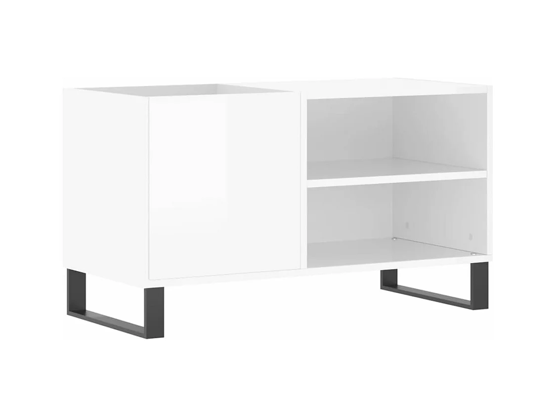 Armoire à disques blanc brillant 85x38x48 cm bois d'ingénierie