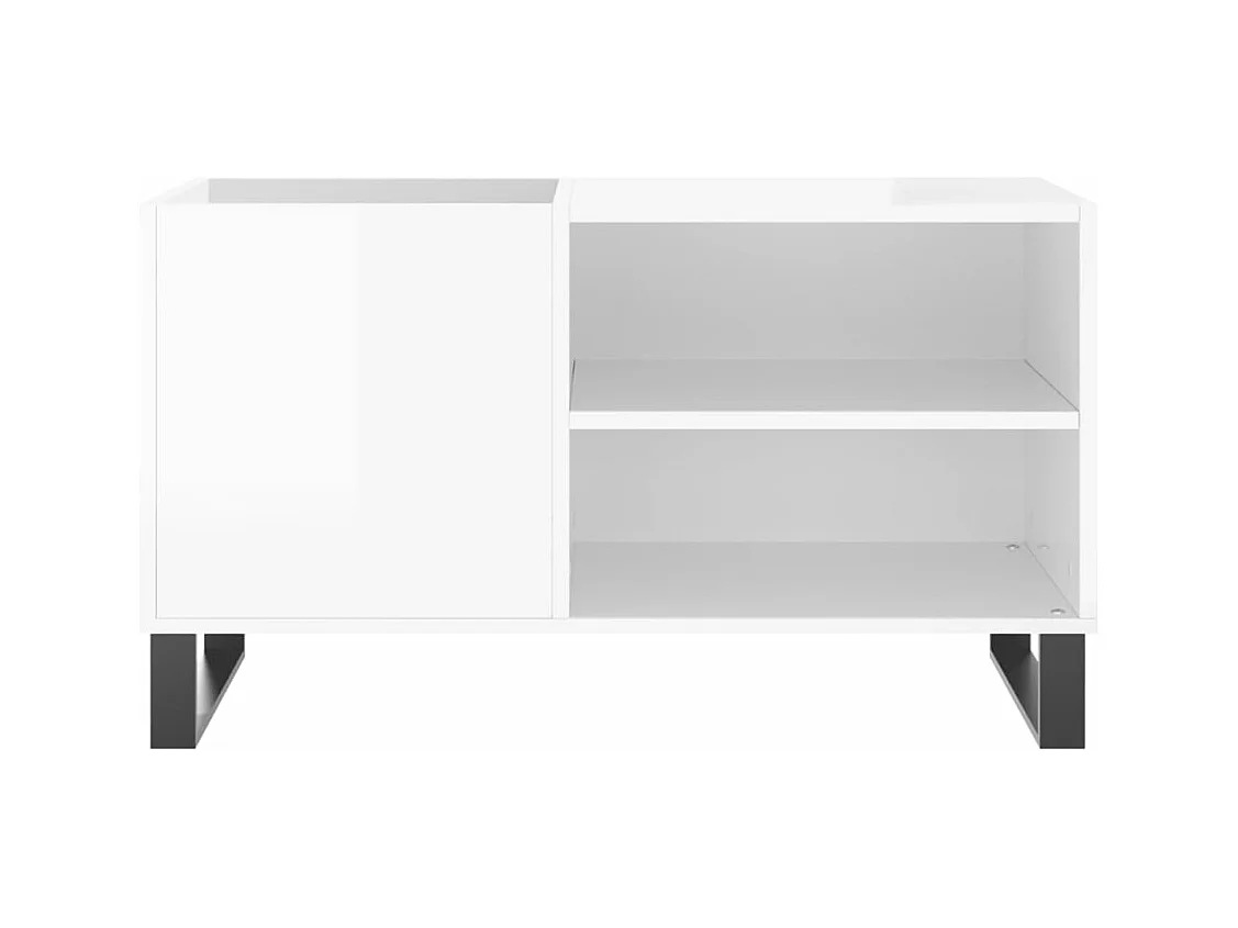 Armoire à disques blanc brillant 85x38x48 cm bois d'ingénierie