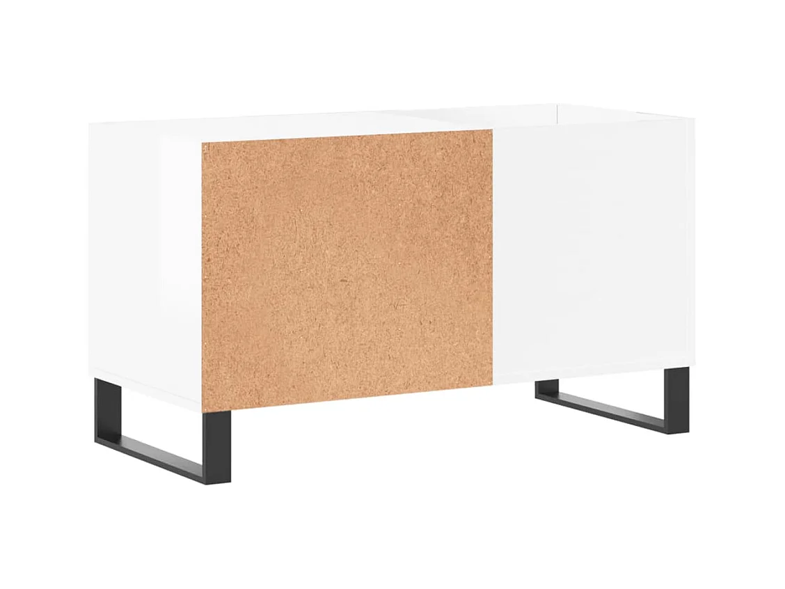 Armoire à disques blanc brillant 85x38x48 cm bois d'ingénierie