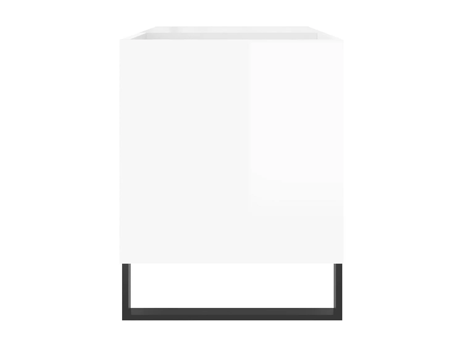 Glanzend witte platenkast 85x38x48 cm samengesteld hout