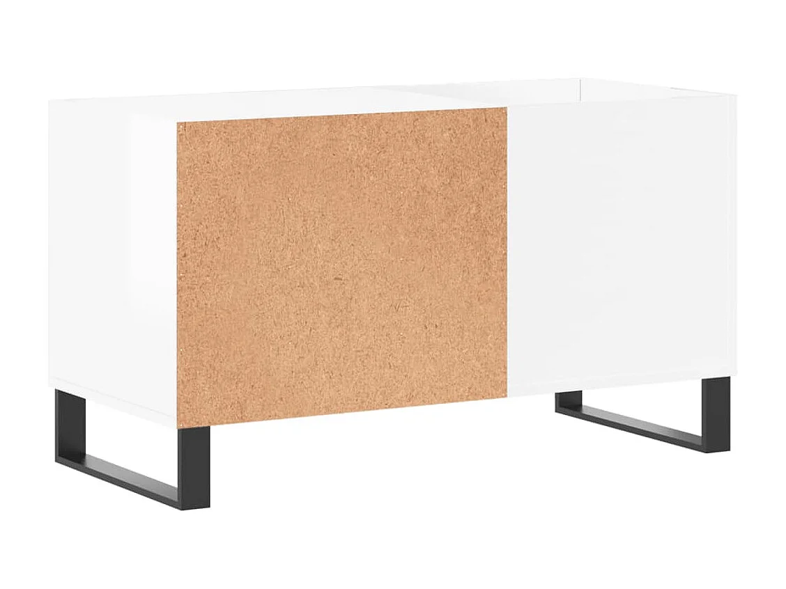 Glanzend witte platenkast 85x38x48 cm samengesteld hout