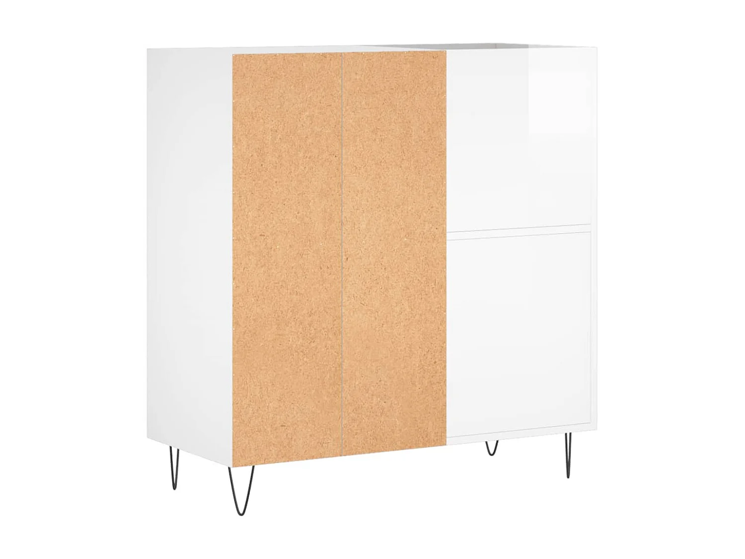 Armário de discos branco brilhante 84,5x38x89cm madeira projetada