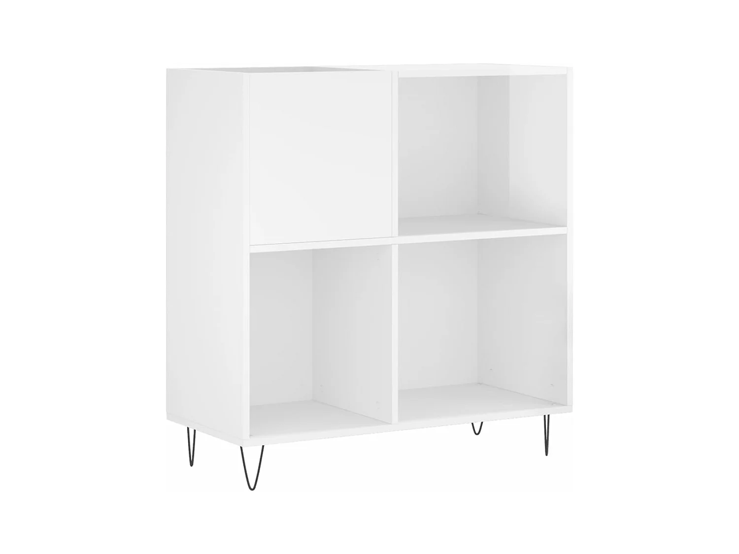 Armoire à disques blanc brillant 84,5x38x89cm bois d'ingénierie