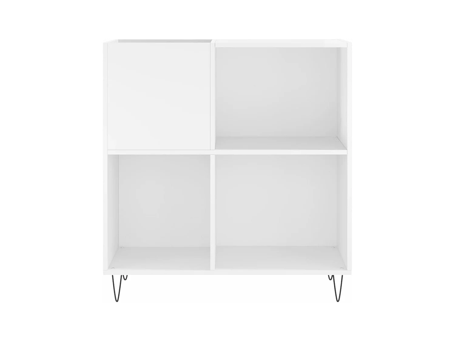 Armoire à disques blanc brillant 84,5x38x89cm bois d'ingénierie