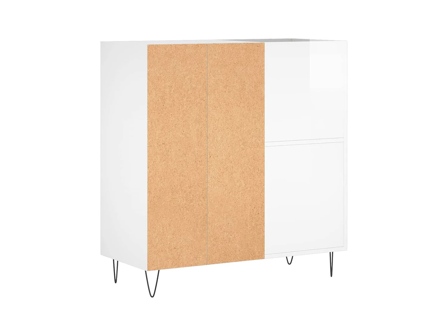 Armoire à disques blanc brillant 84,5x38x89cm bois d'ingénierie