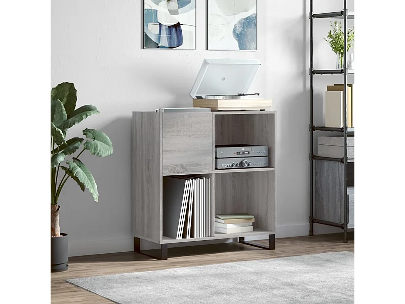 Armoire à disques sonoma gris 84,5x38x89 cm bois d'ingénierie