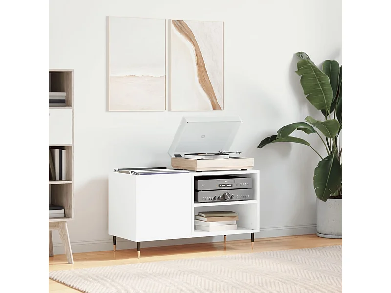 Witte platenkast 85x38x48 cm samengesteld hout