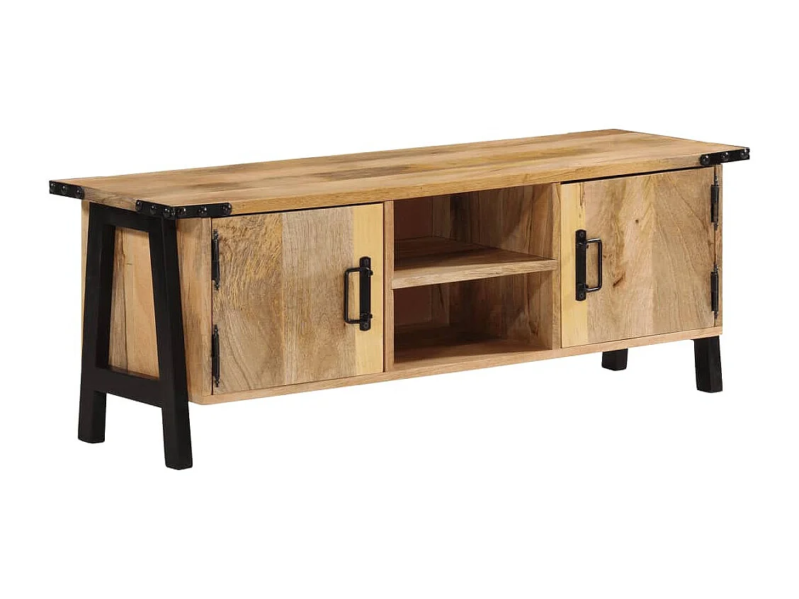 Mueble TV 110x35x40 cm madera maciza de mango