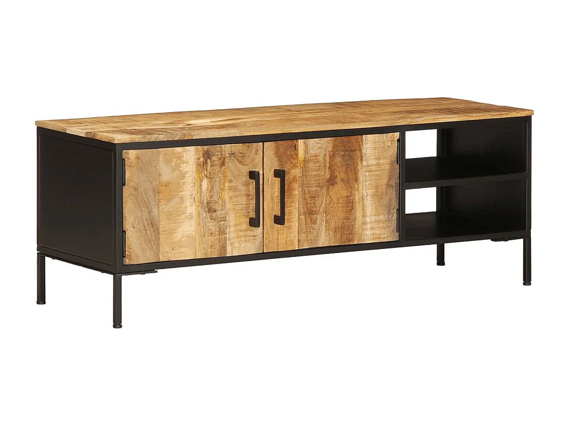 Mueble TV 110x35x40 cm madera maciza de mango en bruto