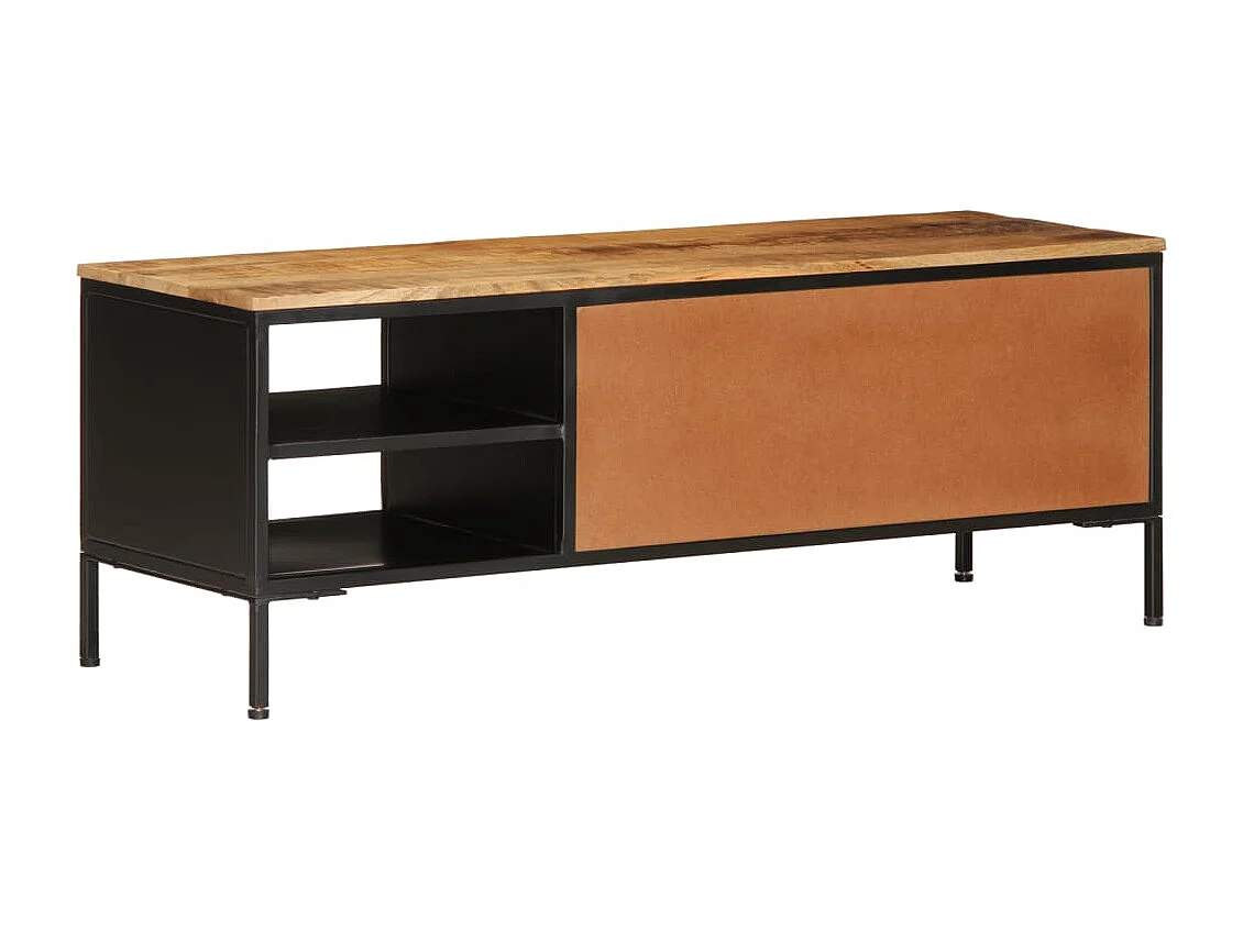 Meuble TV 110x35x40 cm bois massif de manguier brut