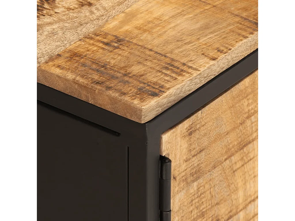 Meuble TV 110x35x40 cm bois massif de manguier brut