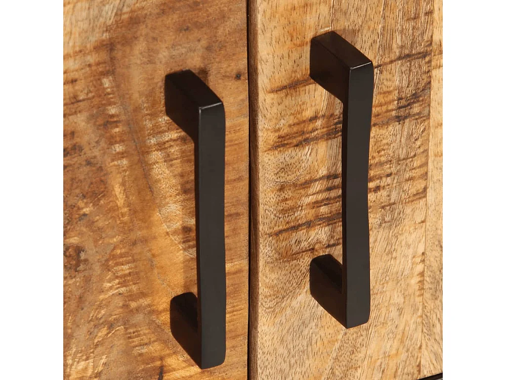 Meuble TV 110x35x40 cm bois massif de manguier brut