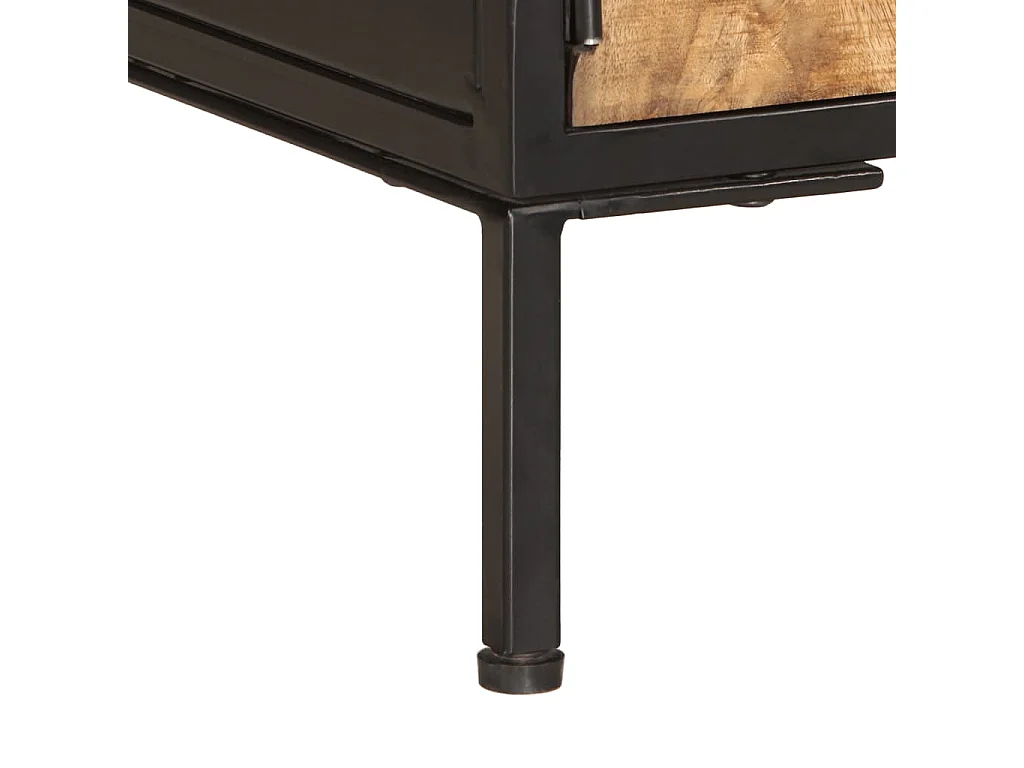 Meuble TV 110x35x40 cm bois massif de manguier brut