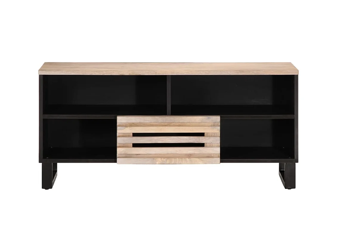 Meuble TV 100x34x46 cm bois massif de manguier
