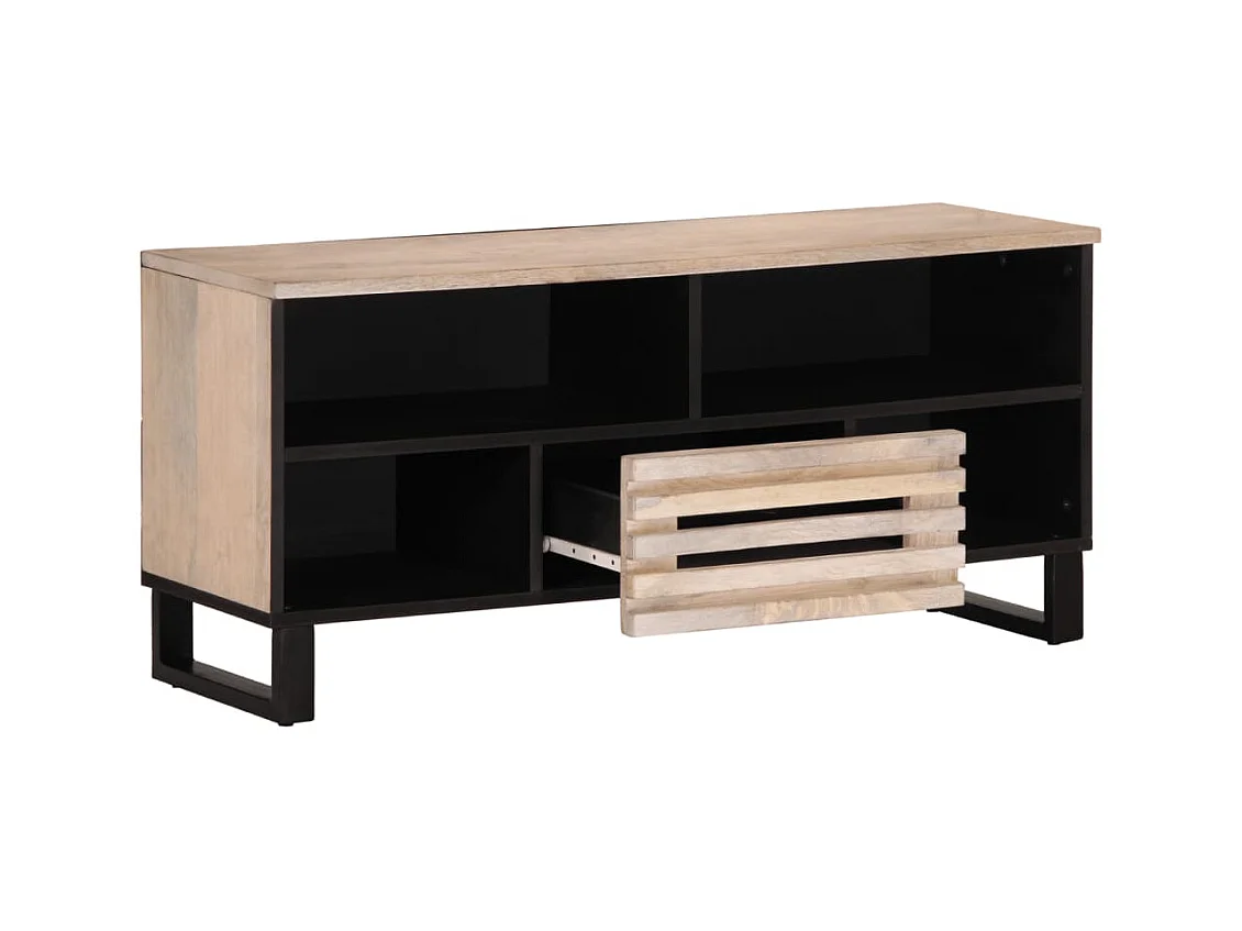Meuble TV 100x34x46 cm bois massif de manguier