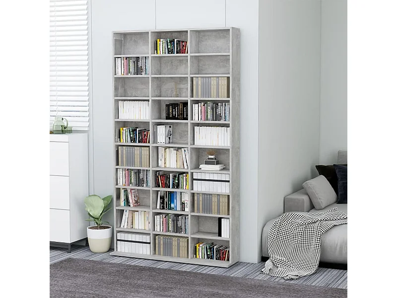 Mueble CD Gris cemento 102x16x177,5 cm Madera contrachapada