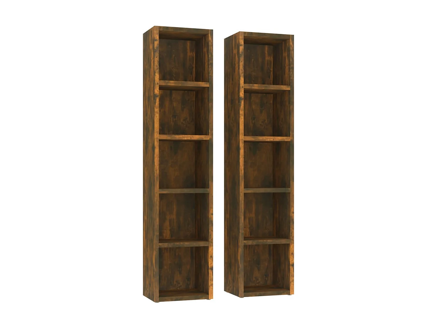 Armoires à CD 2 pcs Chêne fumé 21x16x93,5 cm Bois d'ingénierie