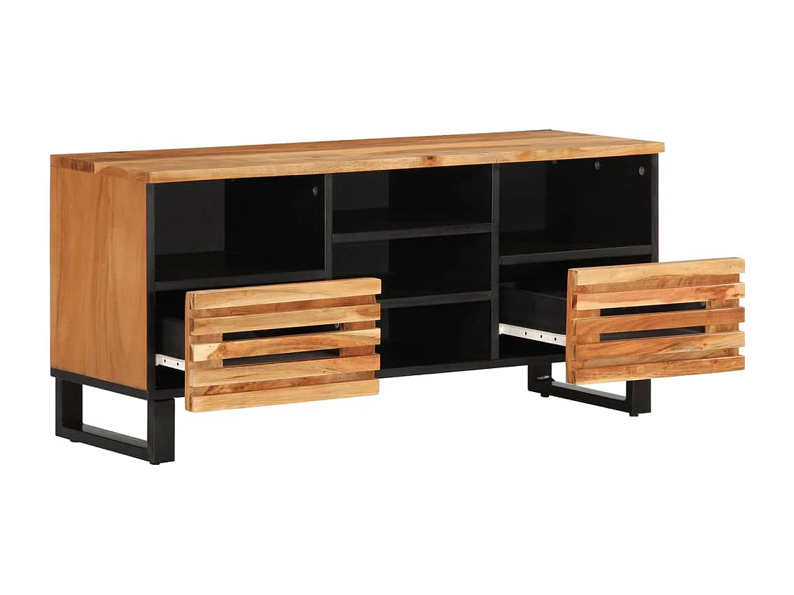Meuble TV 100x34x46 cm bois d'acacia massif