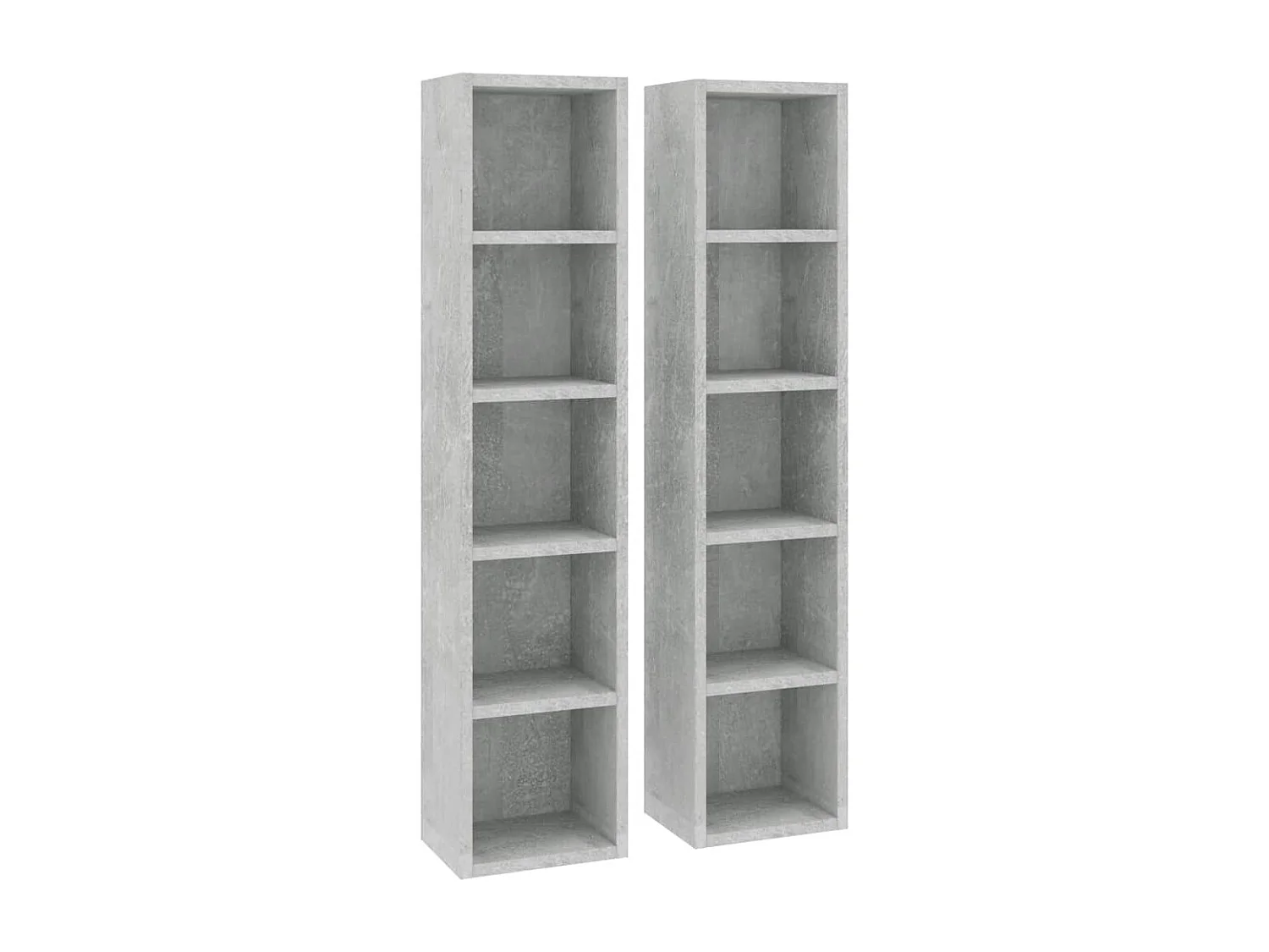 Armoires à CD 2 pcs Gris béton 21x16x93,5 cm Bois d'ingénierie