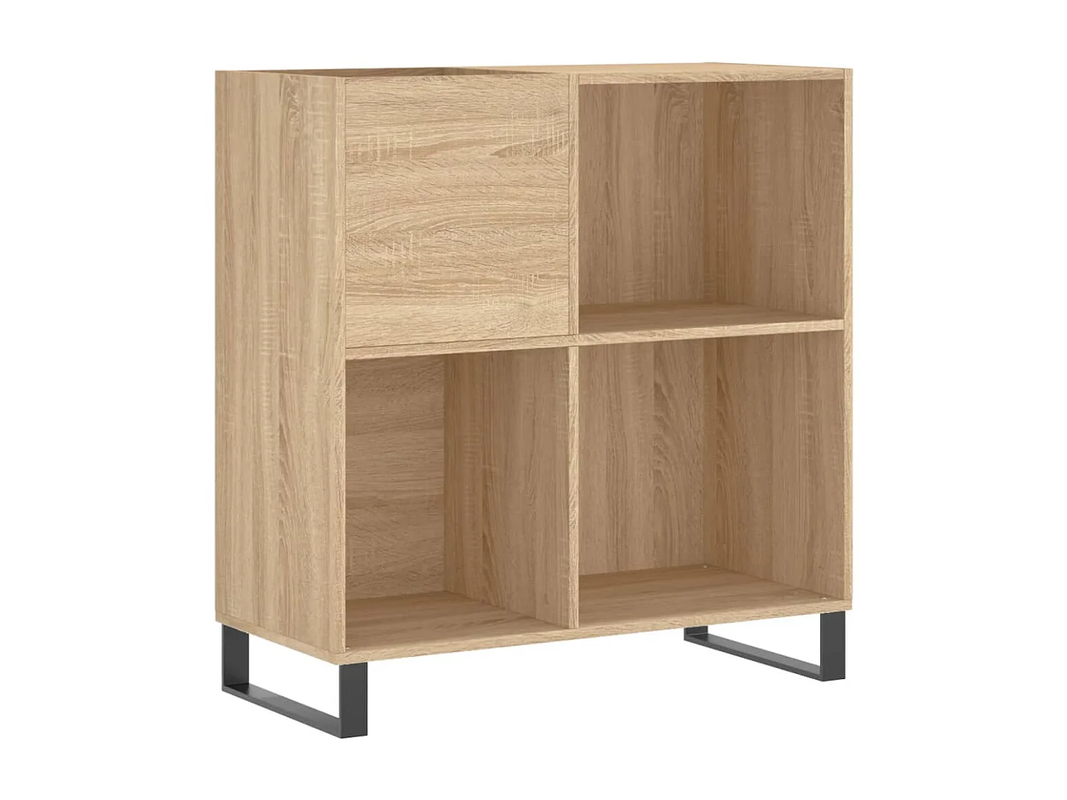 Mueble para discos de roble Sonoma 84,5x38x89 cm de madera contrachapada