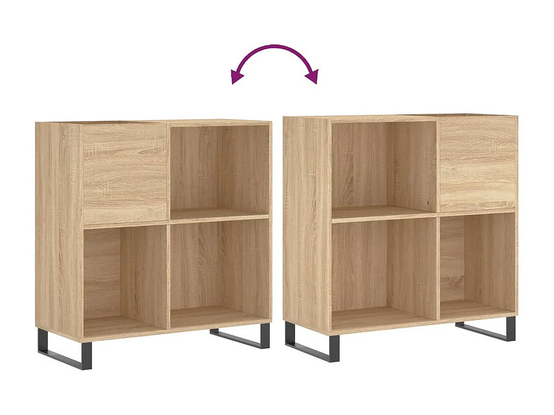 Mueble para discos de roble Sonoma 84,5x38x89 cm de madera contrachapada