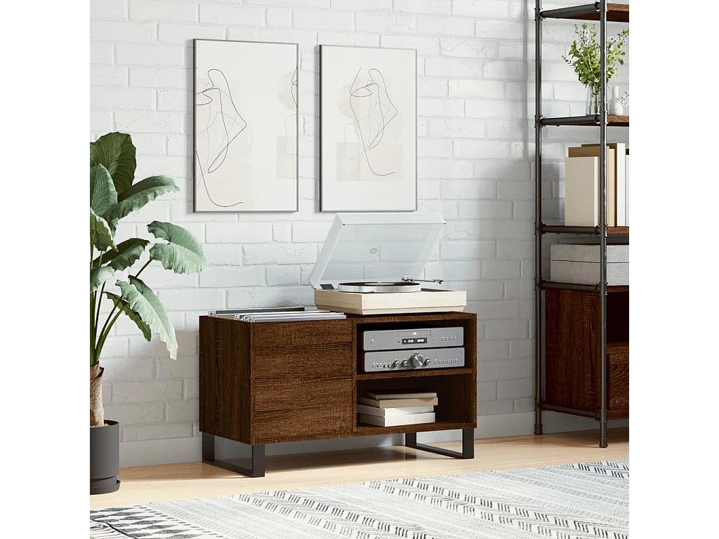 Armoire à disques chêne marron 85x38x48 cm bois d'ingénierie