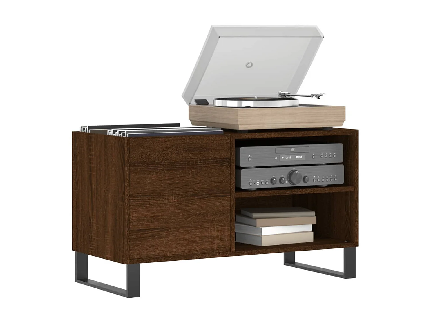 Armoire à disques chêne marron 85x38x48 cm bois d'ingénierie