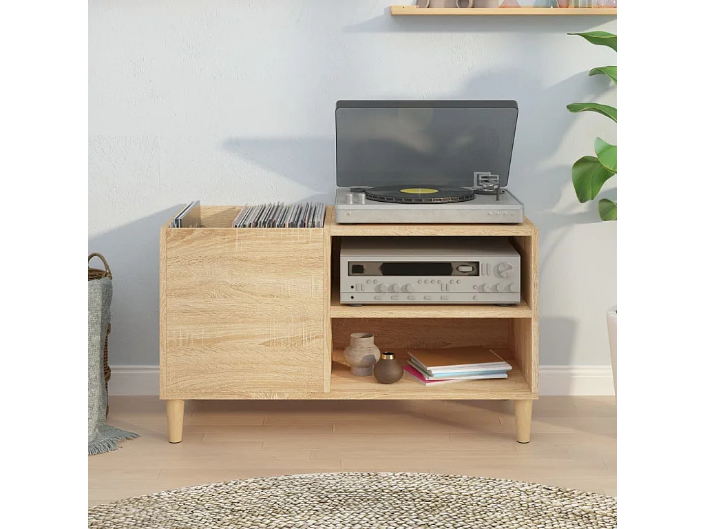 Armoire à disques chêne sonoma 84,5x38x48 cm bois d'ingénierie