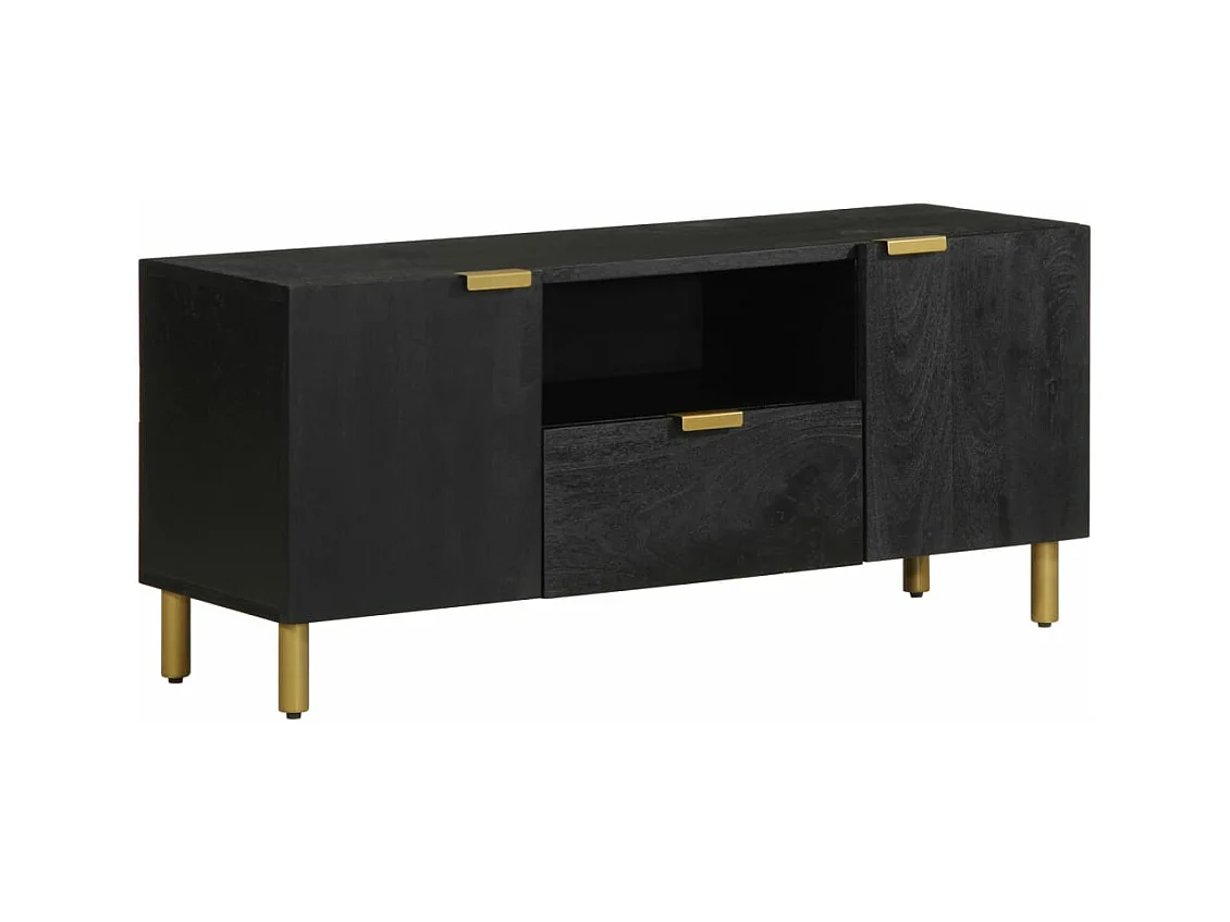 Schwarzer TV-Schrank 105x33x46 cm aus Holzwerkstoff