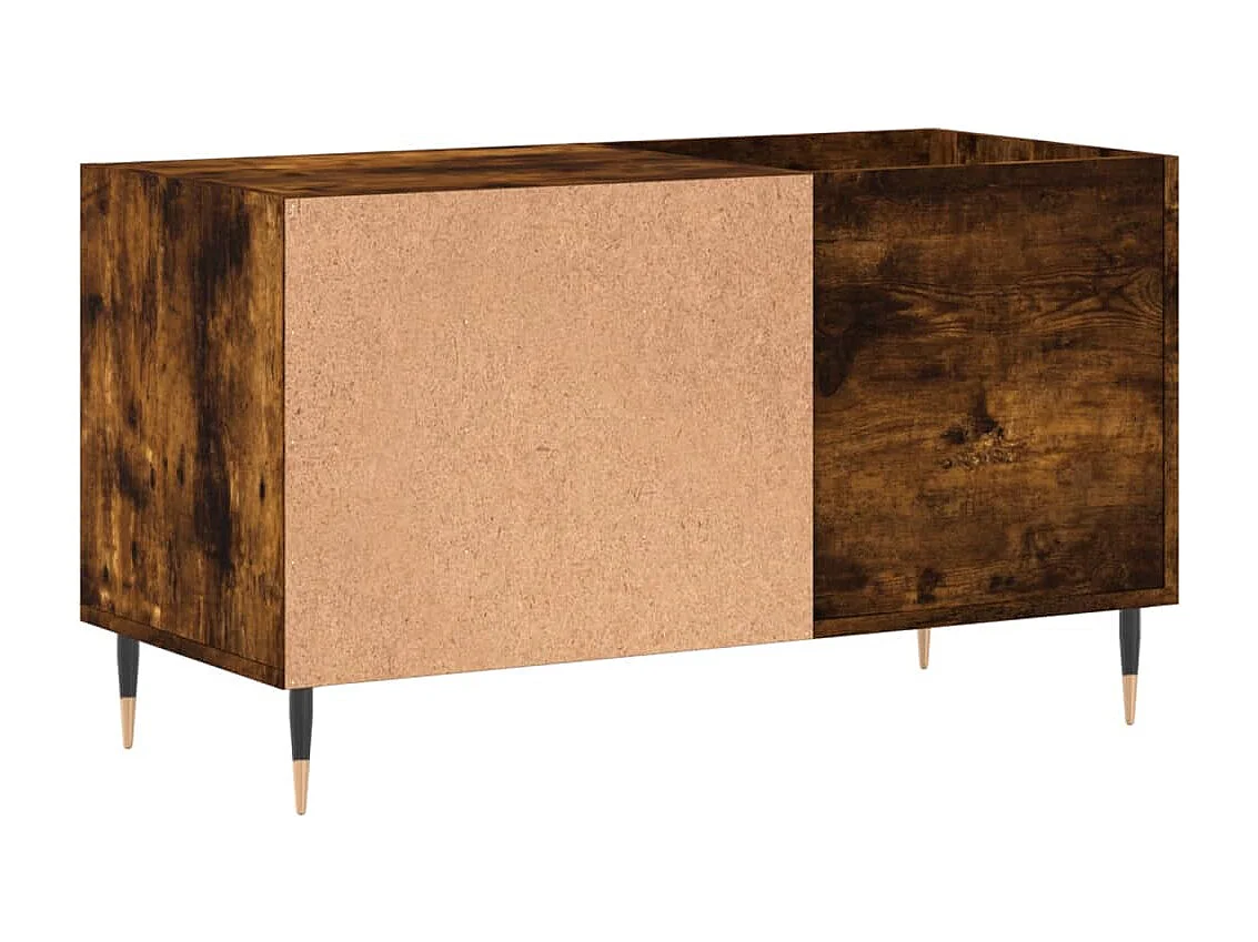 Mueble para discos de roble ahumado 85x38x48 cm de madera contrachapada