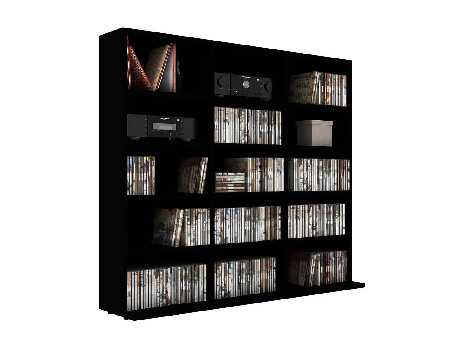 Mueble para CD Aglomerado negro 102x23x89,5 cm