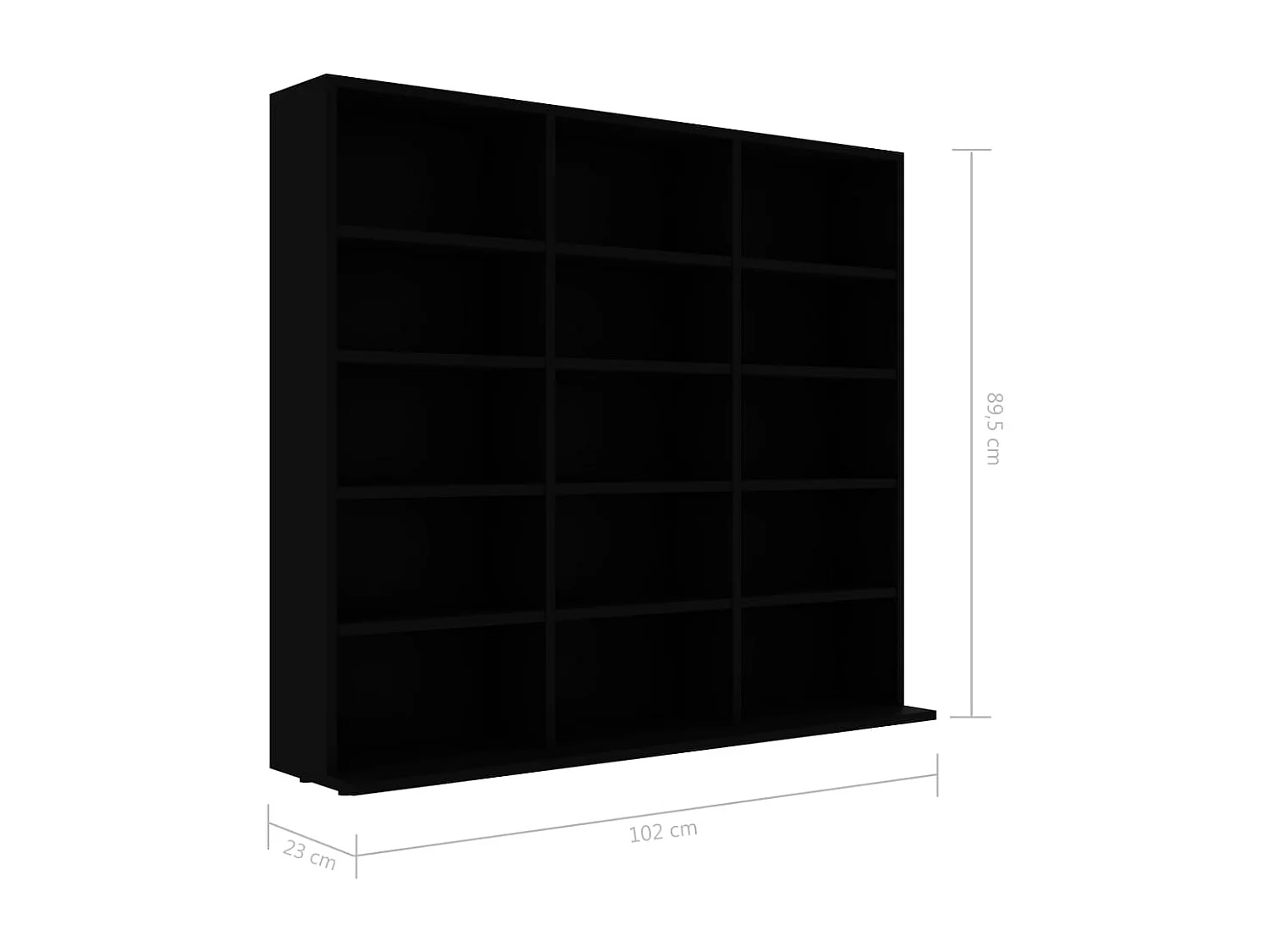Mueble para CD Aglomerado negro 102x23x89,5 cm