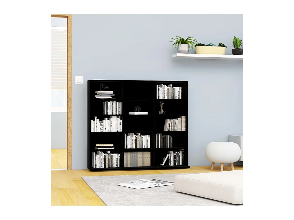 Mobile porta CD Nero 102x23x89,5 cm Truciolare