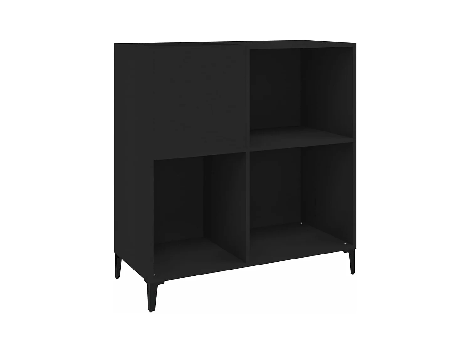 Armoire à disques noir 84,5x38x89 cm bois d'ingénierie