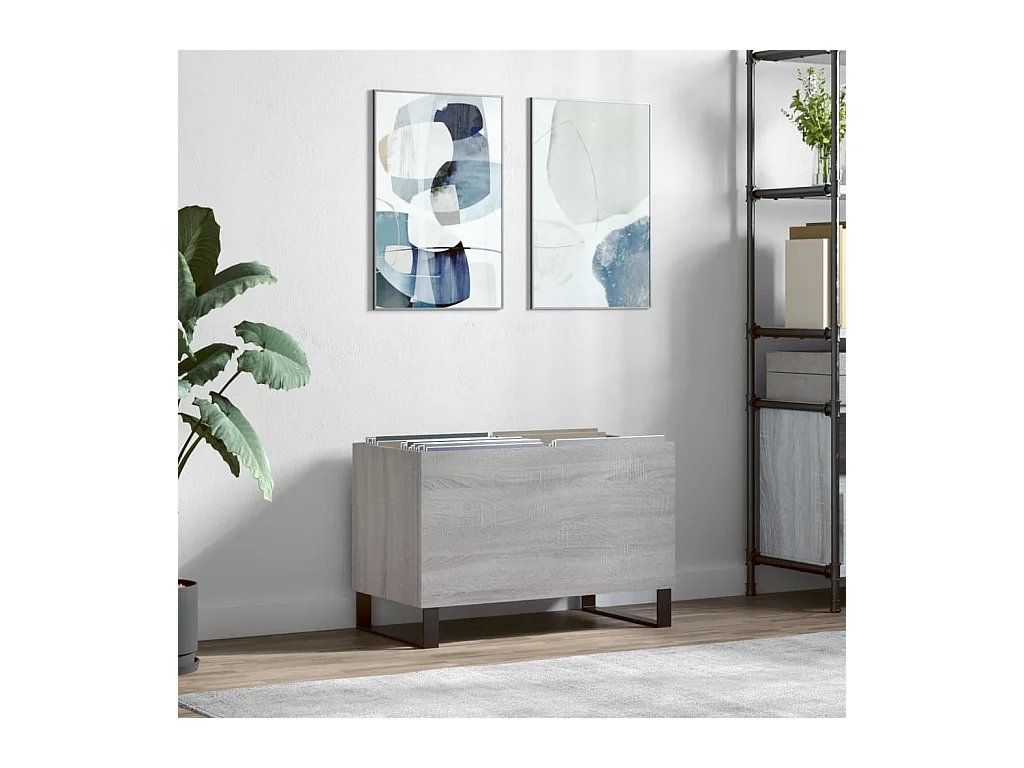 Armoire à disques sonoma gris 74,5x38x48 cm bois d'ingénierie