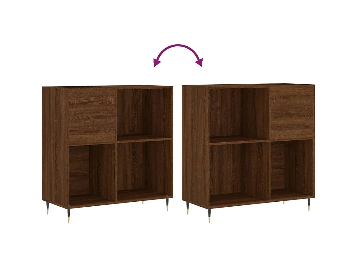 Armoire à disques chêne marron 84,5x38x89 cm bois d'ingénierie