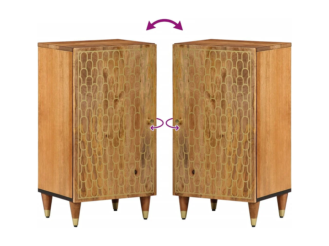 Beistellschrank 40x33x75 cm aus massivem Mangoholz