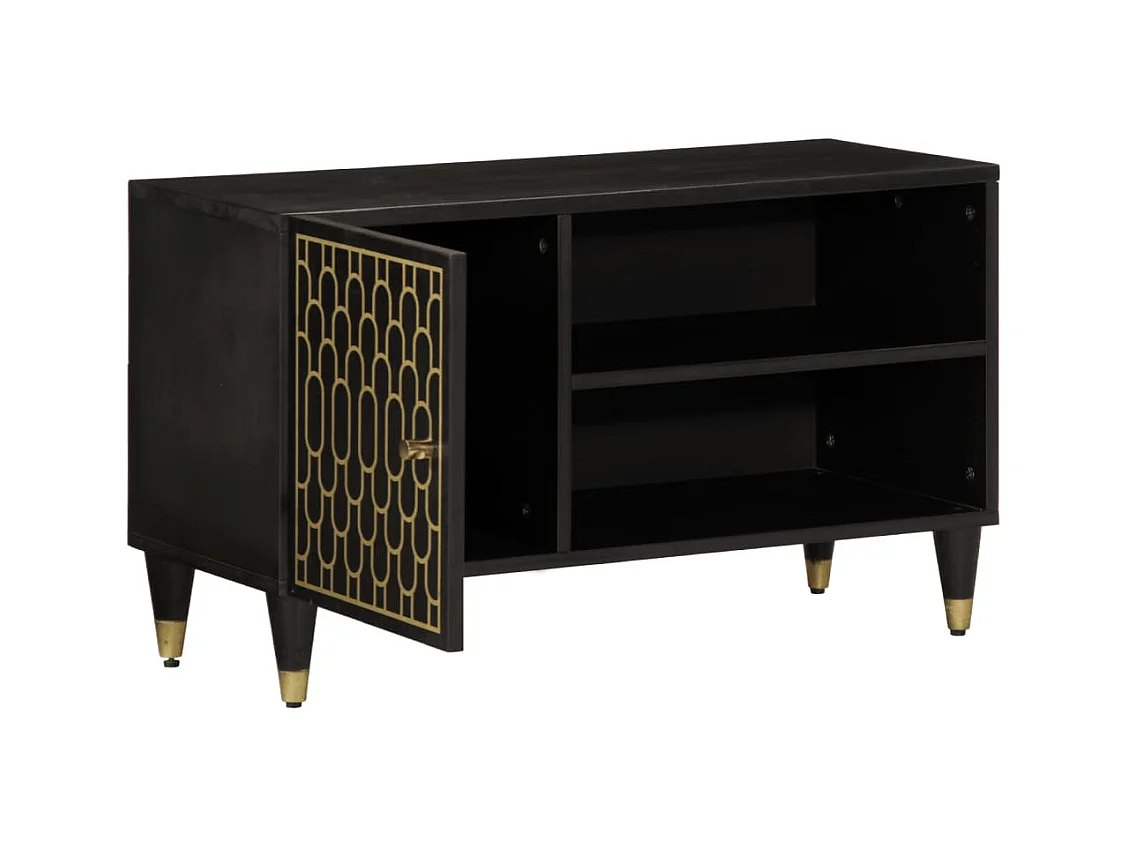 Meuble TV 80x31x46 cm bois massif de manguier