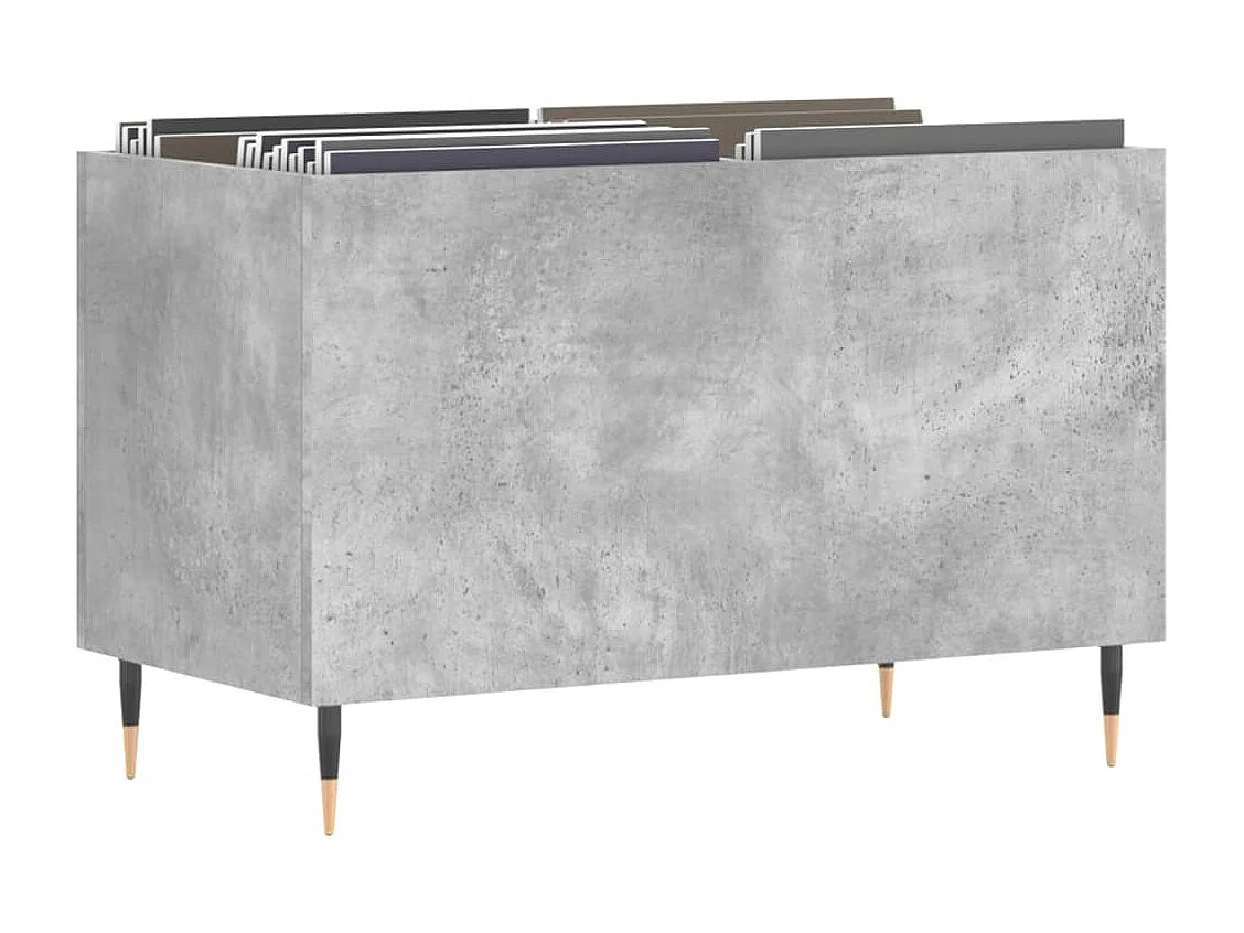 Armoire à disques gris béton 74,5x38x48 cm bois d'ingénierie
